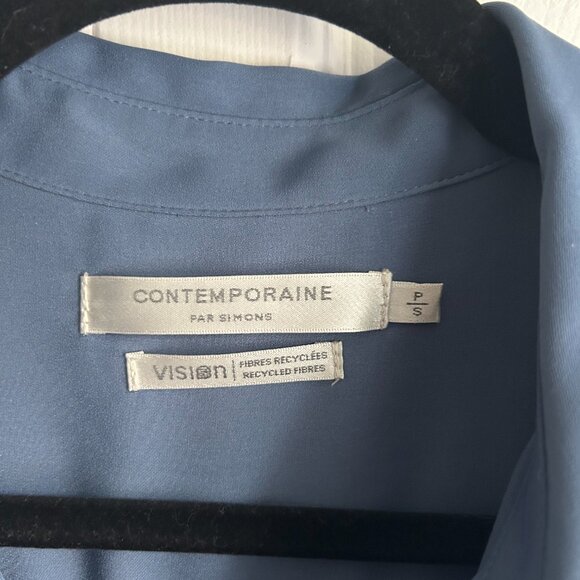 Simons La Contemporaine long sleeve blue button down shirt blouse - Picture 2 of 7